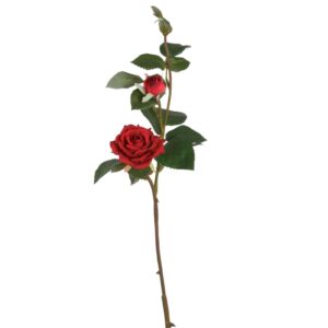 Röd konstgjord snittblomma av ros 60 cm