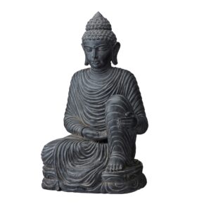 Stor svart sittande Buddha