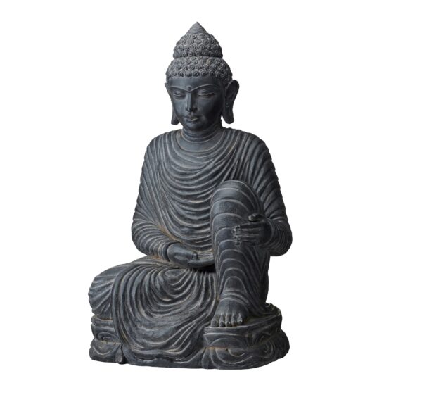 Stor svart sittande Buddha