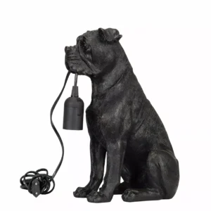 Bordslampa Hund Svart/Brun Poly 24x16x32cm