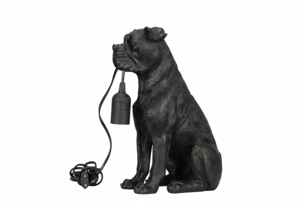 Bordslampa Hund Svart/Brun Poly 24x16x32cm