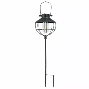 Lampa/Solcell Pinne Rund Svart Ant 18x60cm