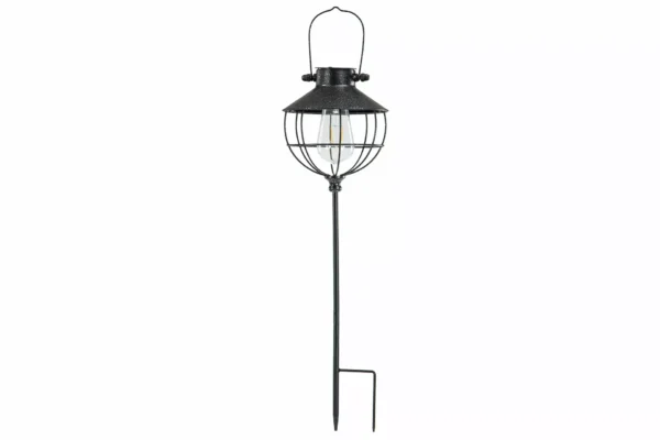 Lampa/Solcell Pinne Rund Svart Ant 18x60cm