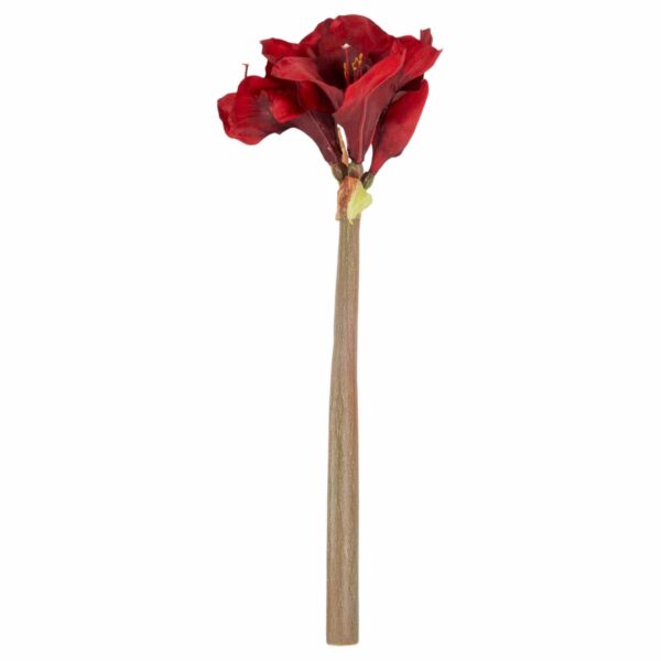 Konstgjord snittblomma av Amaryllis i varmröd färg 70 cm