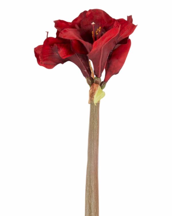 Konstgjord snittblomma av Amaryllis i varmröd färg 70 cm