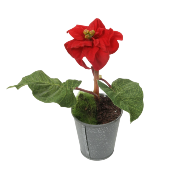 Julstjärna | Konstgjord Poinsettia i kruka 17cm