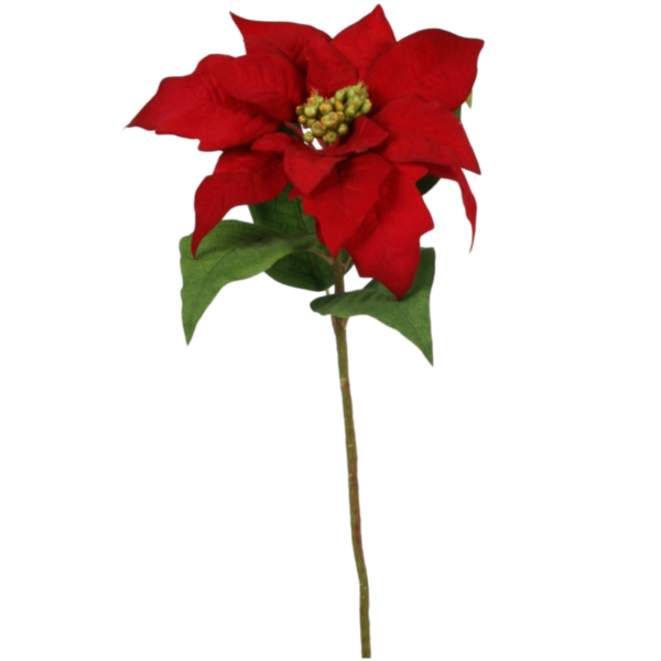 Julstjärna | Konstgjord Snittblomma Poinsettia Röd 60cm