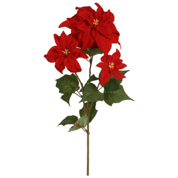 Julstjärna | Konstgjord Snittblomma Poinsettia Röd 64cm