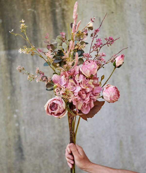 Hortensia | Konstgjord snittblomma ljua rosa 48 cm - Bild 2