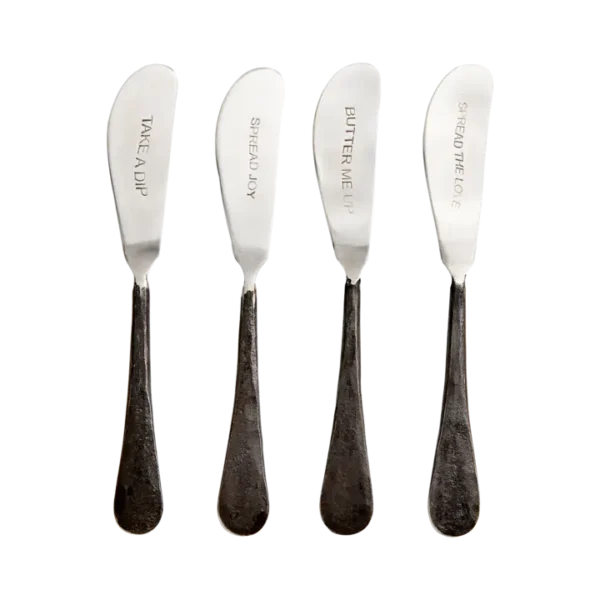 Smörkniv | ODIN Svart/silver 4/set L17xW2 cm